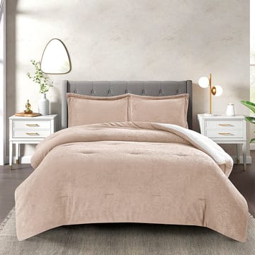 إيلين مفرش سرير شتوي بيج غامق طقم 3 قطع
