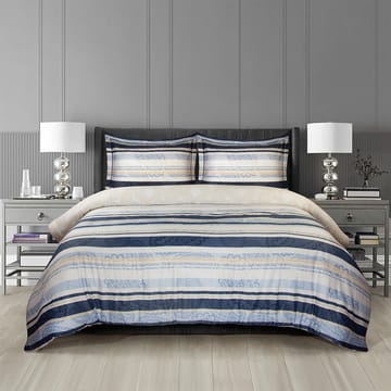 Ghasaq Cotton Duvet Cover Navy Pattern 3 Pieces