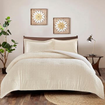  ليونا - مفرش سرير فرو بيج فاتح طقم 3 قطع نفر إلى نفر ونص في السعودية والخليج
