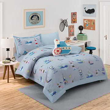 مارين مفرش سرير أطفال أزرق قطن 5 قطع