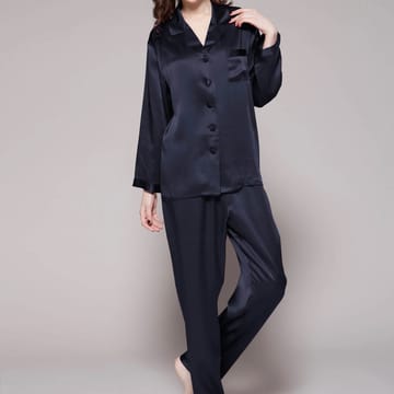 LILYSILK Navy Blue Natural Silk Pajama