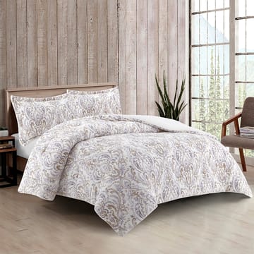  ثلجي - لحاف سرير فرو ناعم ابيض مشجر 3 قطع  نفر إلى نفر ونص في السعودية والخليج
