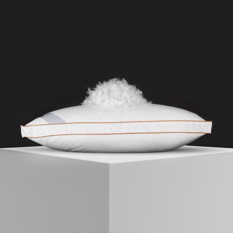 مخدة الريش الطبيعي الفئة الفضية متوسطة الليونة من كرز لنن, أبيض color-7