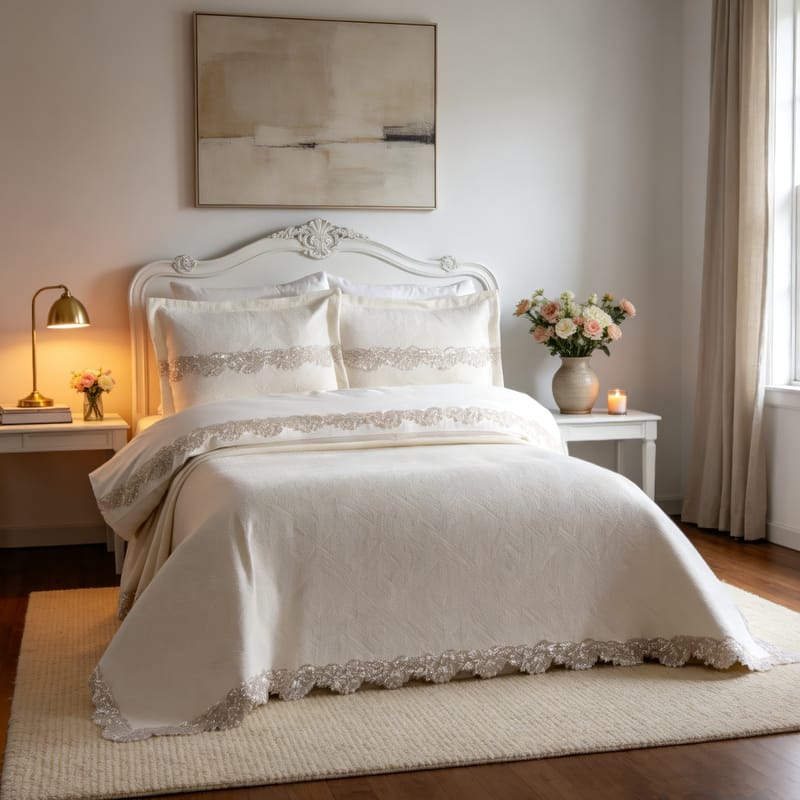 أورا| بيت لحاف عرايسي سكري قطن 7 قطع, كتاني color-4