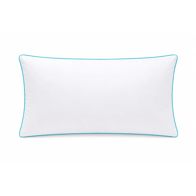 Down Feather Blend Pillow Turquoise Collection From Karaz Linen, أبيض color-1