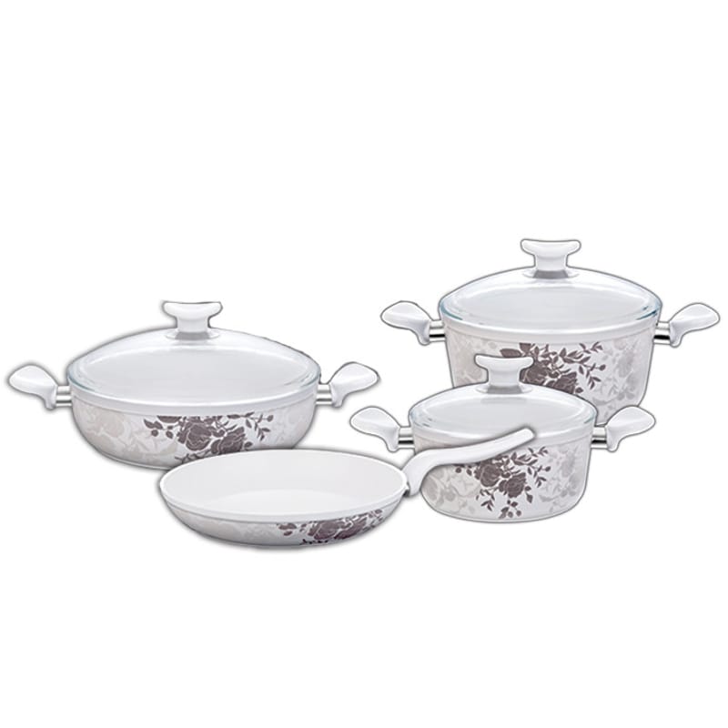 بويم | طقم اواني سيراميك 7 قطع, زهري color-1