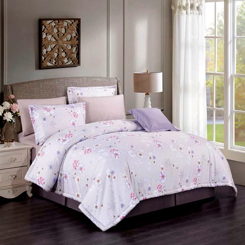 أروما زهري | طقم لحاف 8 قطع مزدوج, زهري color-1