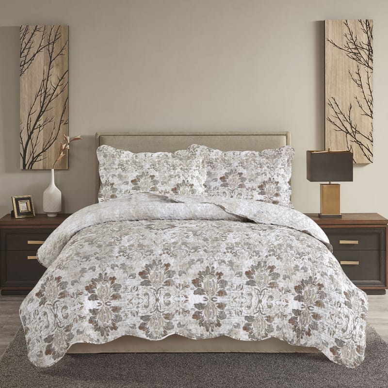 أدريان | مفرش مضغوط 3 قطع, رمادي color-1