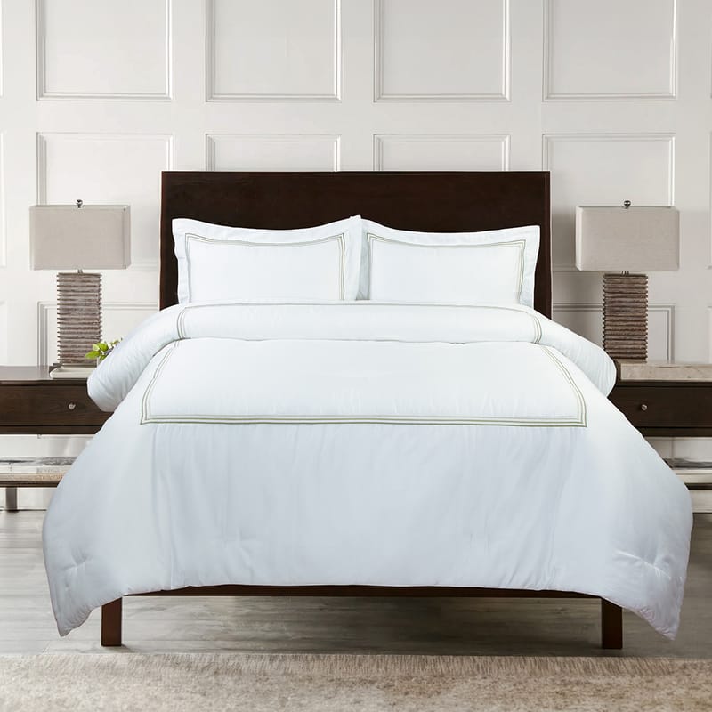 Aida White Cotton Summer Hotel Duvet Cover – Karaz Linen
