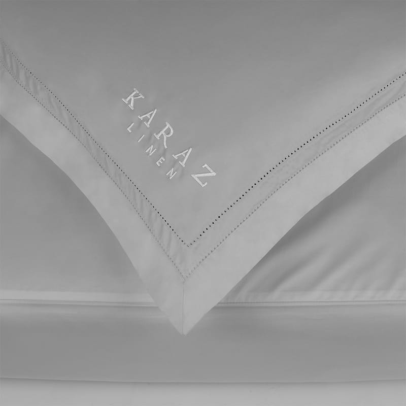 Aljawhara Gray Satin-Woven Cotton Hotel Duvet Cover
