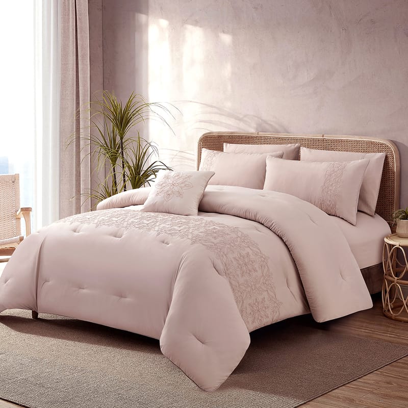 طقم مفرش سرير زهري صيفي 7 قطع