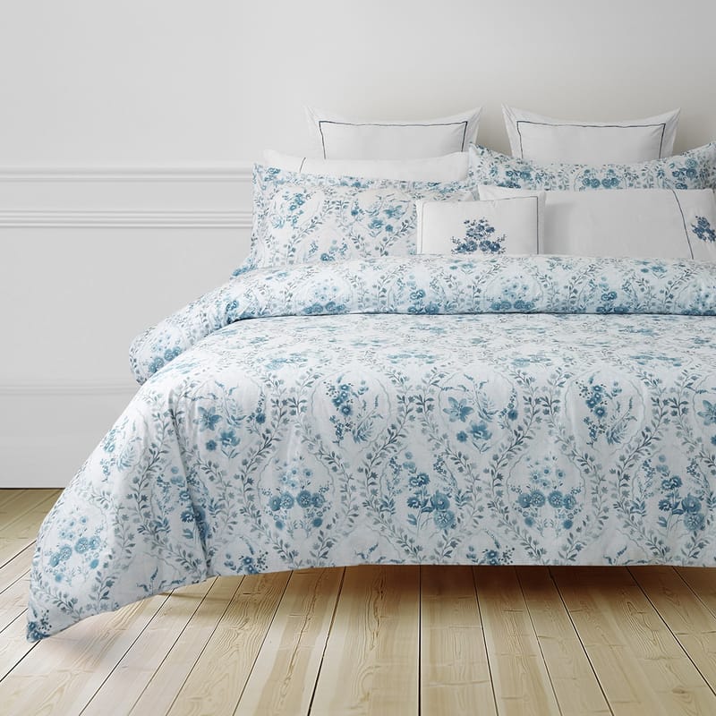 أودن مفرش ازرق مشجر قطن طقم 9 قطع
