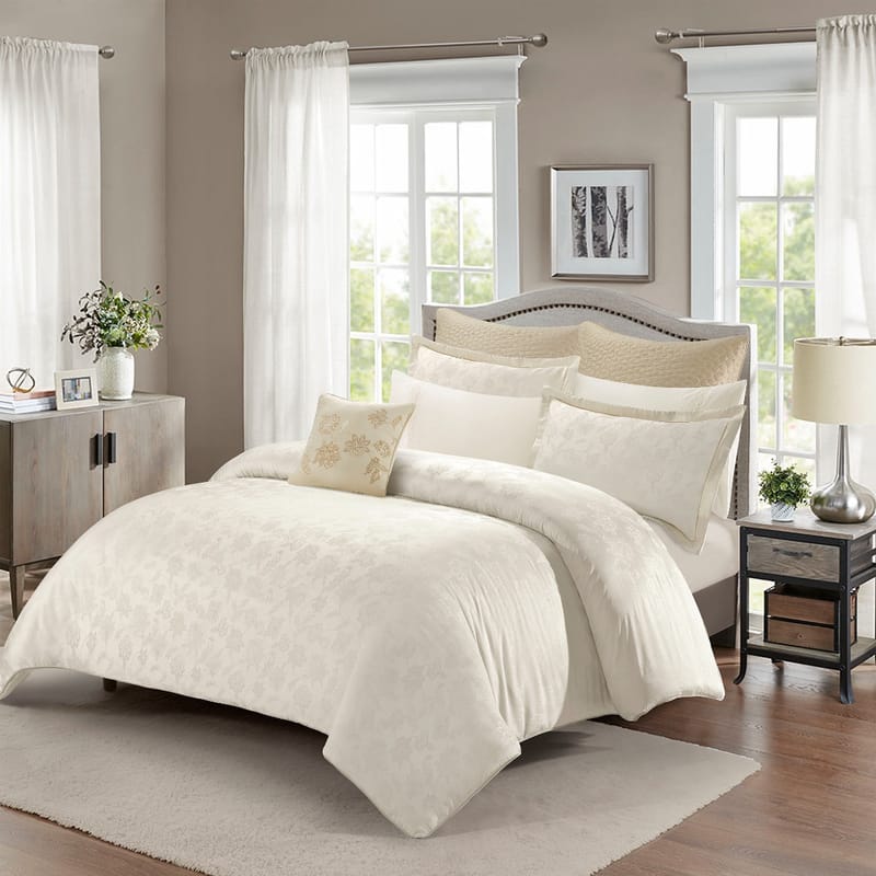  لحاف بيج صيفي مشجر بالورود