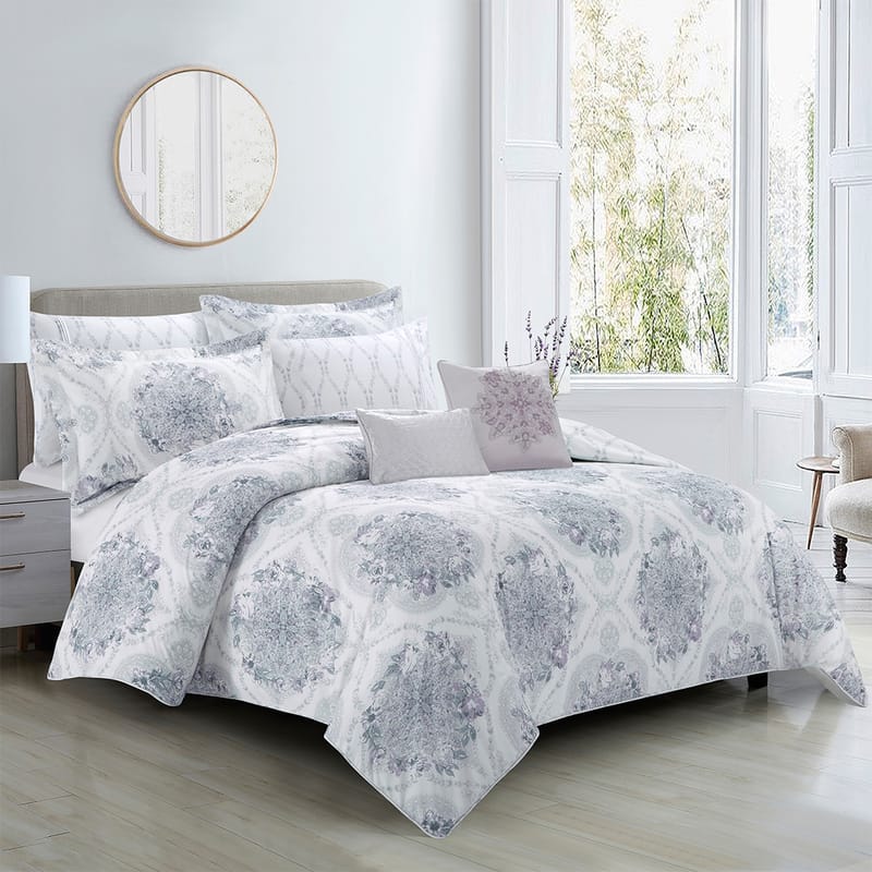 بنفسج مفرش صيفي سكري مشجر 7 قطع, بنفسجي color-2