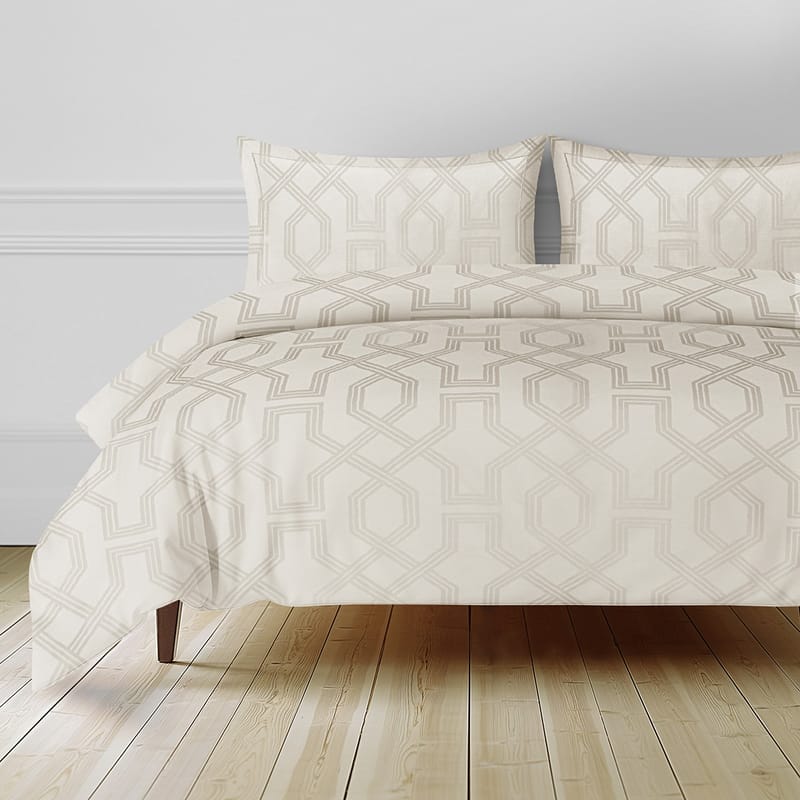 Bareeq Beige Cotton Summer Bed Duvet Cover 3 Pieces Set
