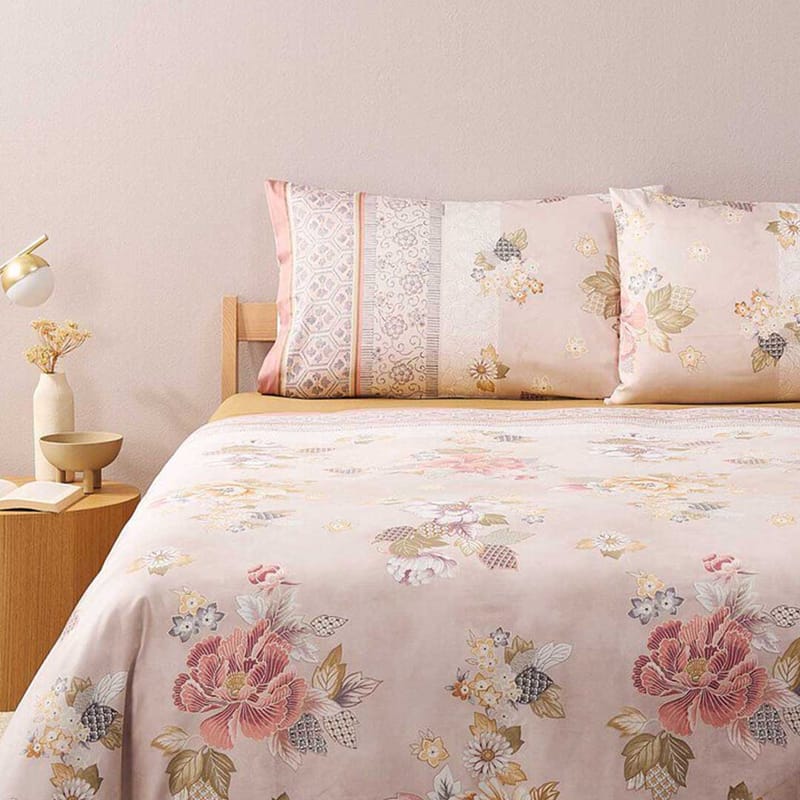 Bassetti Hanami – Rose Floral Cotton Duvet Cover Set, 3 Pieces – Italian Brand Bassetti
