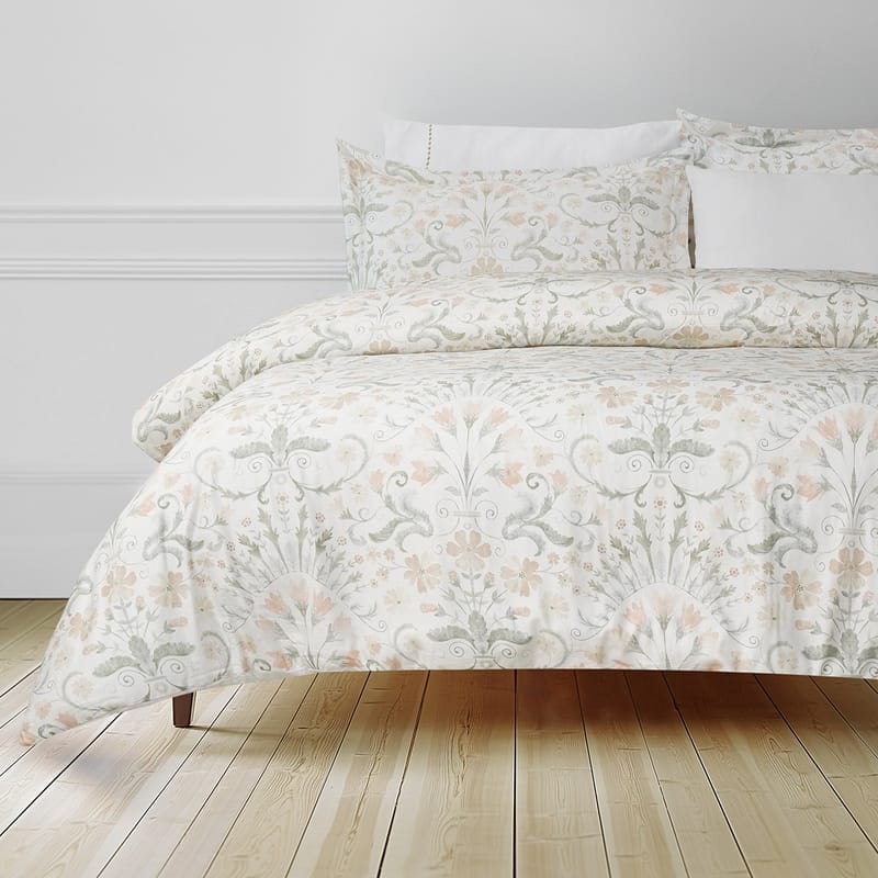 بروجمانسيا مفرش صيفي قطن بيج مشجر 6 قطع, أبيض color-8