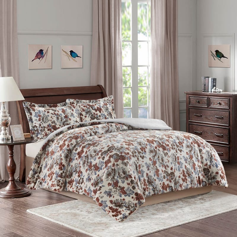 برونا | مفرش شتوي 3 قطع, رمادي color-1