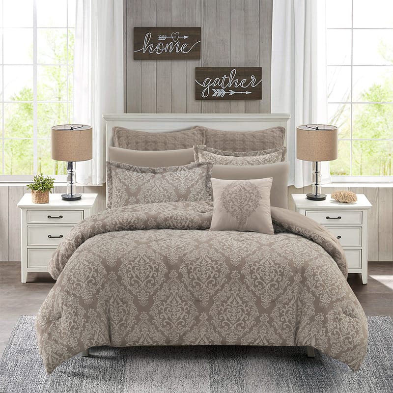 كارلين | مفرش شتوي 9 قطع, بيج color-1