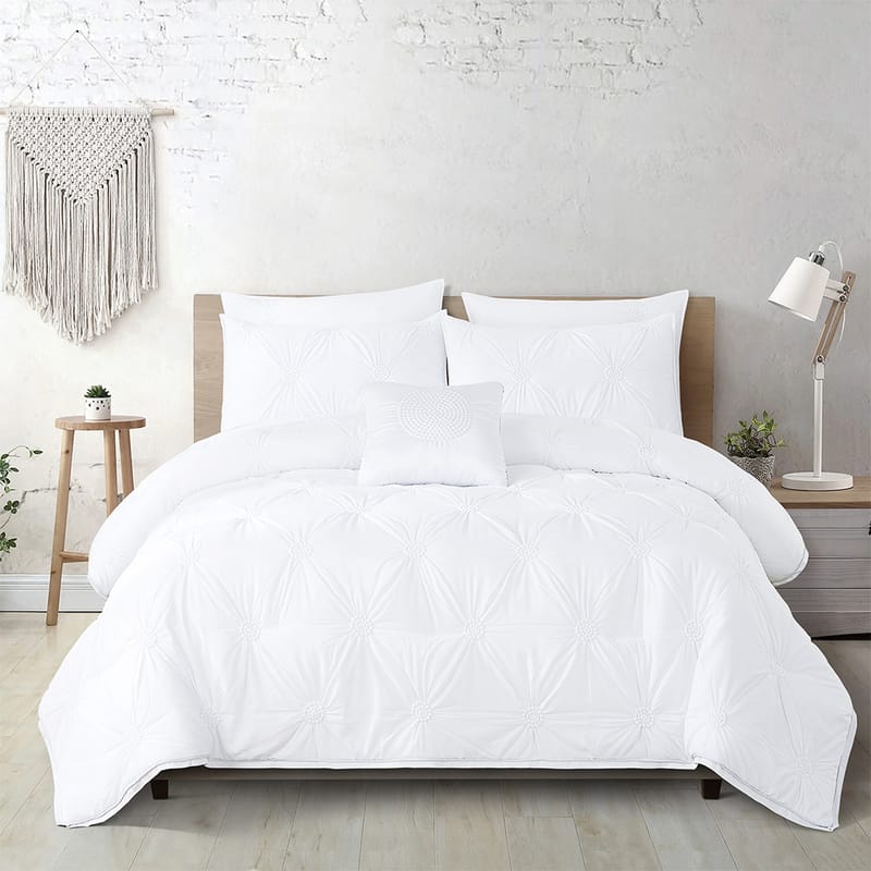 كوف مفرش صيفي أبيض قطن سادة 7 قطع-1