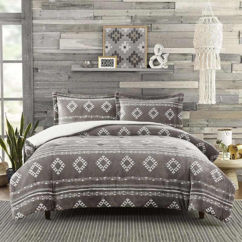 درعية | مفرش شتوي 3 قطع بني, بني color-1