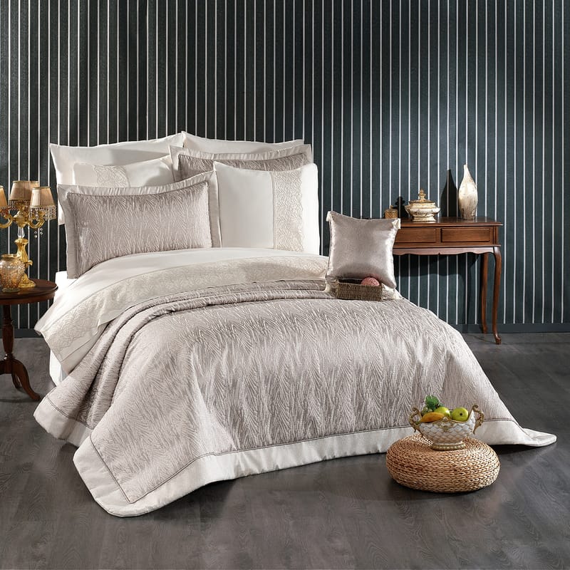 إيفسان | مفرش مع بيت لحاف عرايسي 10 قطع, أبيض مطفي color-1