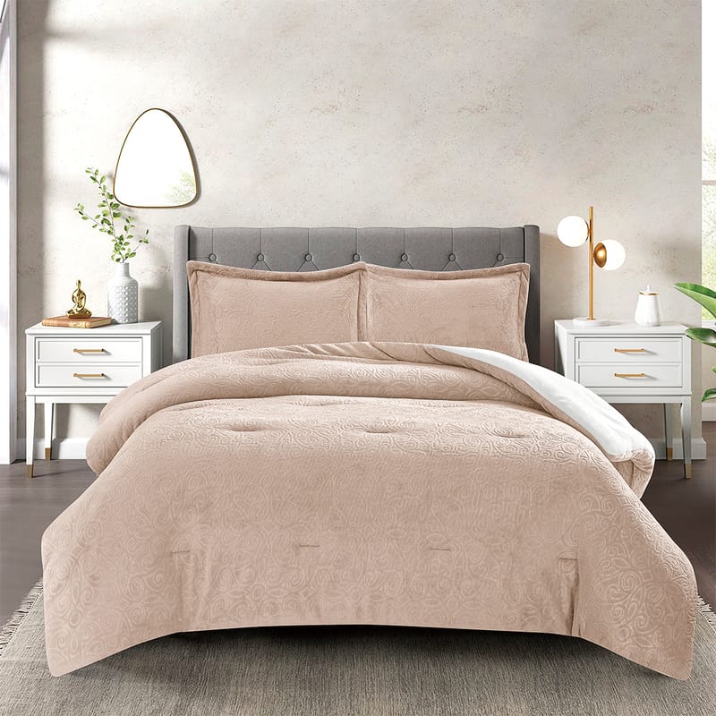 إيلين مفرش سرير شتوي بيج غامق طقم 3 قطع
