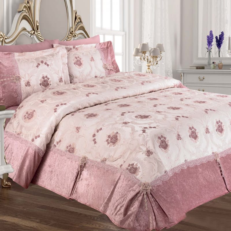 إسرا | بيت لحاف ومفرش مضغوط عرايسي 7 قطع, بيج color-1