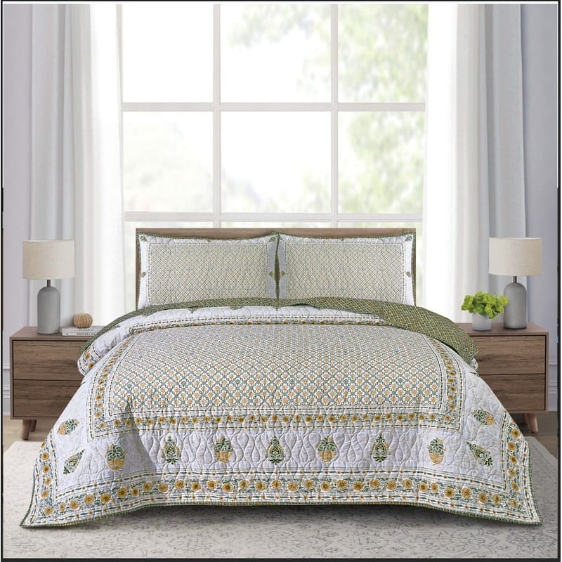 فلورال روست طقم كويلت صيفي قطن مشجر 3 قطع 