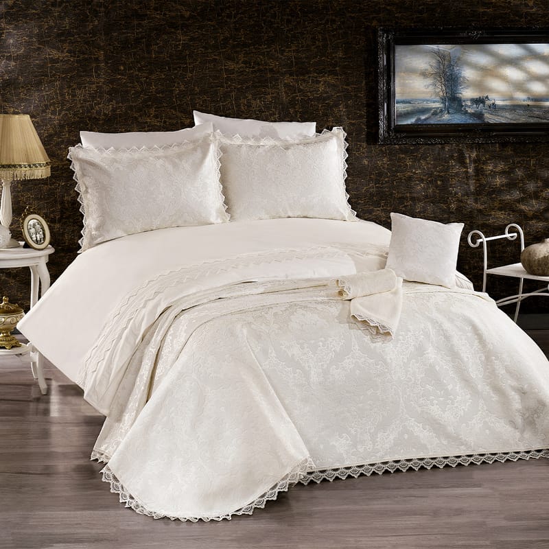 Funda Off-White Cotton Bridal Duvet Cover 10 Pieces from Karaz Linen
