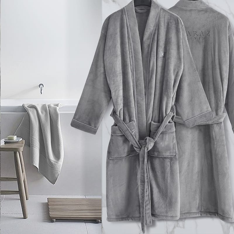 اشتر روب فرو ناعم رمادي من بطانيات متجر كرزلنن الإلكتروني من ماركة الحصرية ولون