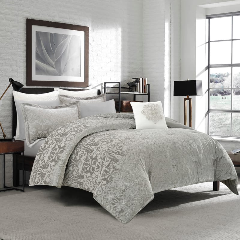 خالدة | مفرش شتوي 9 قطع, رمادي color-1