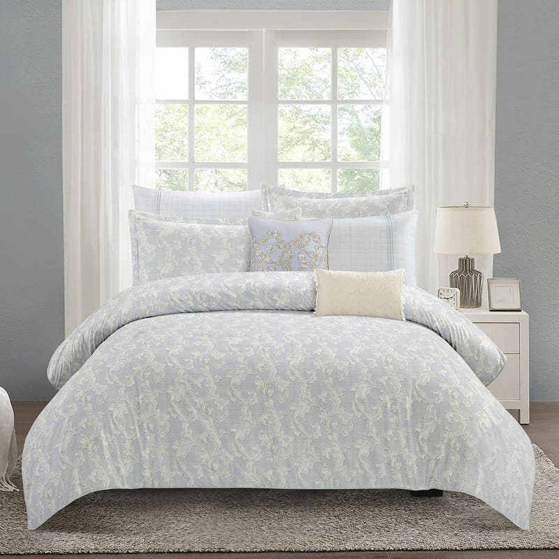 Ivy light gray bed comforter set 7 pieces