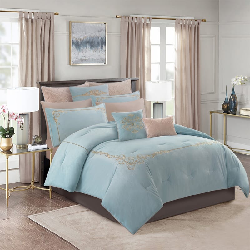 كرم أزرق| مفرش شتوي 11 قطعة, أزرق color-14