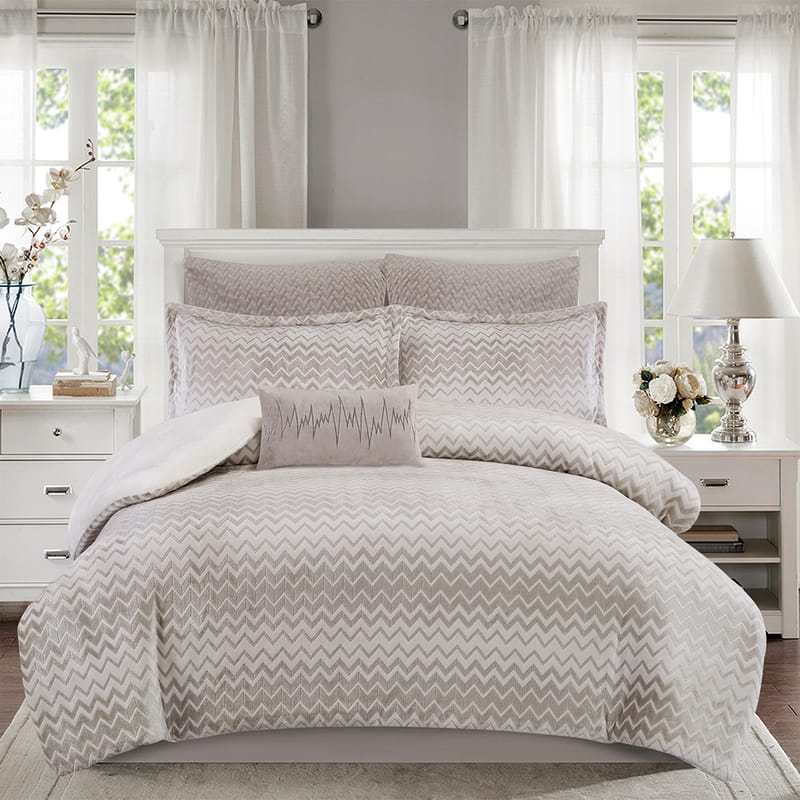 لامار رمادي | مفرش 10 قطع, زهري color-1