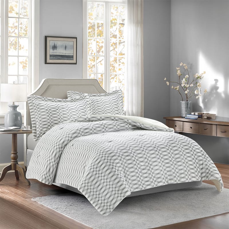 لامينا رمادي | مفرش شتوي 3 قطع, رمادي color-1