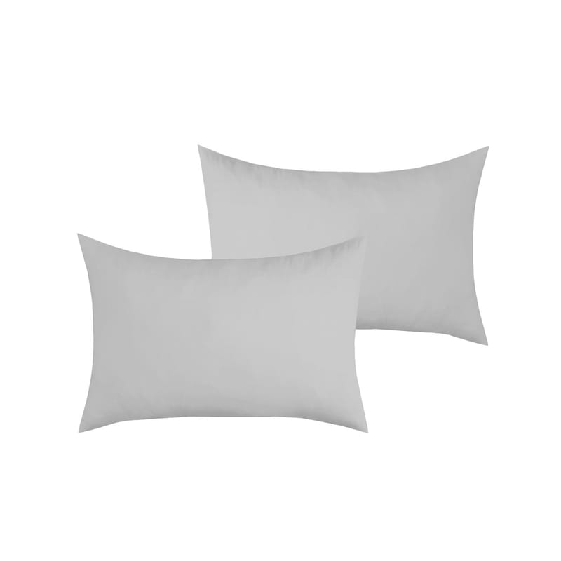 طقم غطاء مخدة نوم قطن 300 غرزة رمادي نفرين 2 قطعة