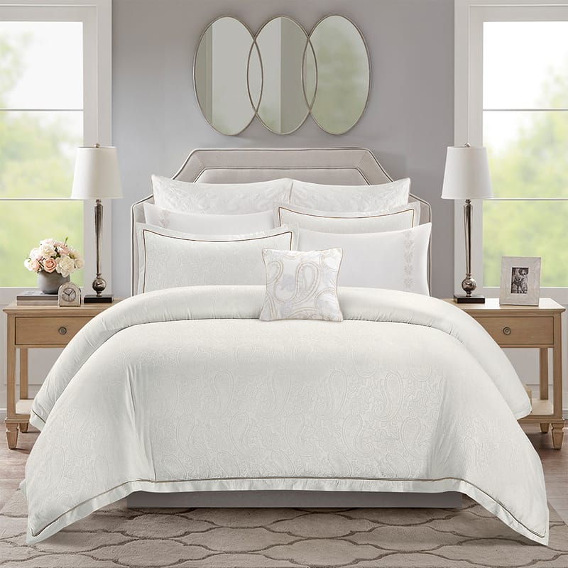 Liliana Off-White Bridal Summer Comforter Set – 9 Pieces
