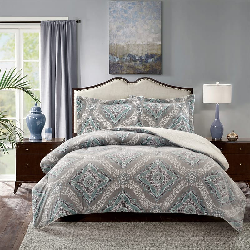 لويندا | مفرش شتوي 3 قطع, رمادي color-1