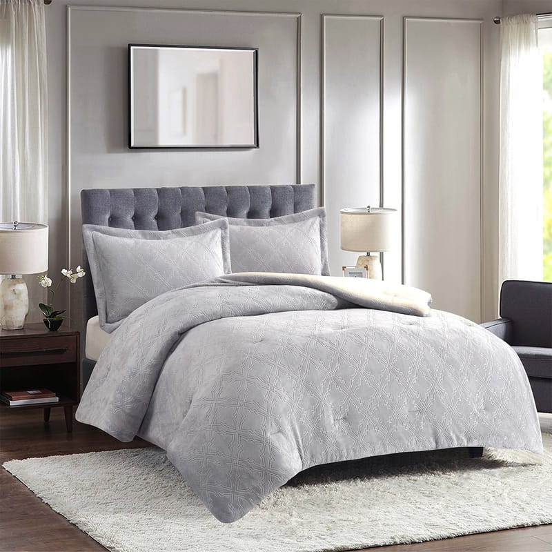 مارجريتا | مفرش شتوي 3 قطع, رمادي color-1