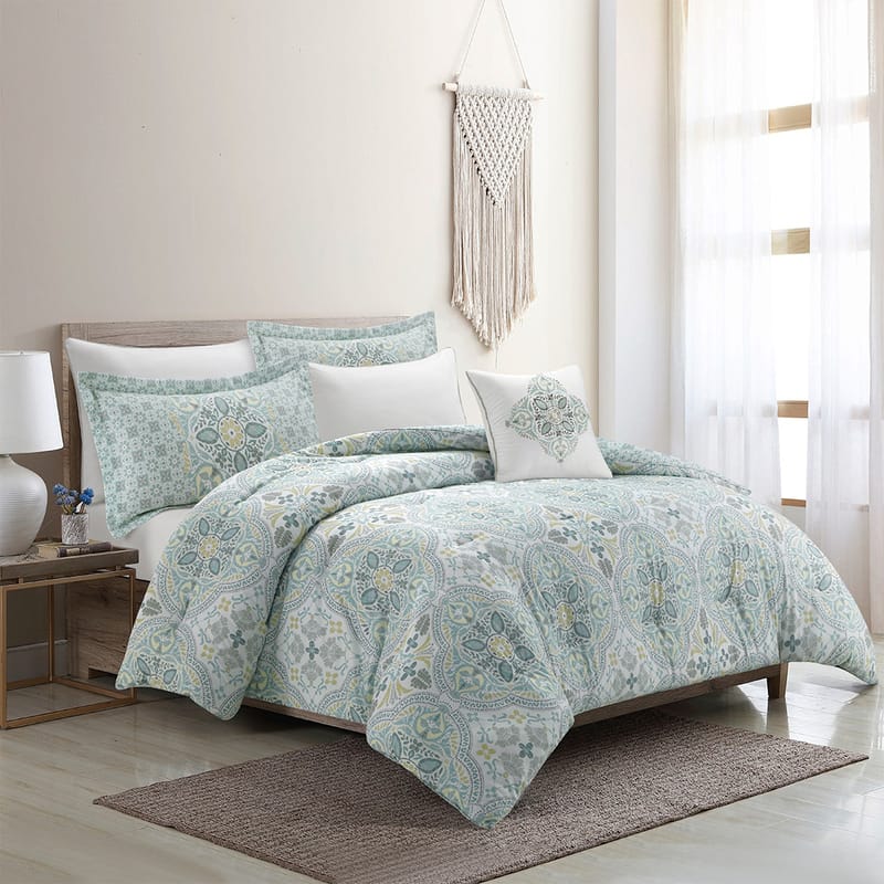 ماسة مفرش صيفي أخضر مشجر 7 قطع, ألوان حيوية color-2