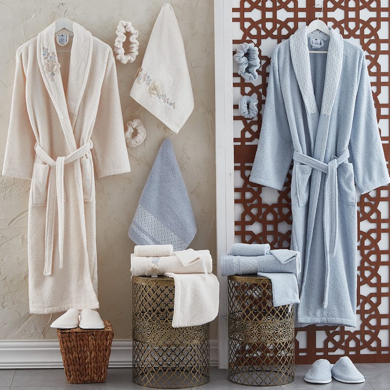 مايا | أرواب ومناشف حمام نسائي رجالي 20 قطعة, أزرق color-1