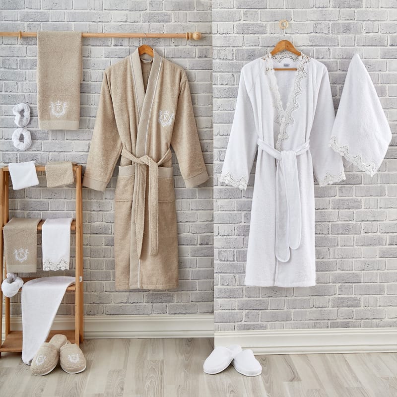 ندا | طقم أرواب حمام 16 قطعة, أبيض color-2