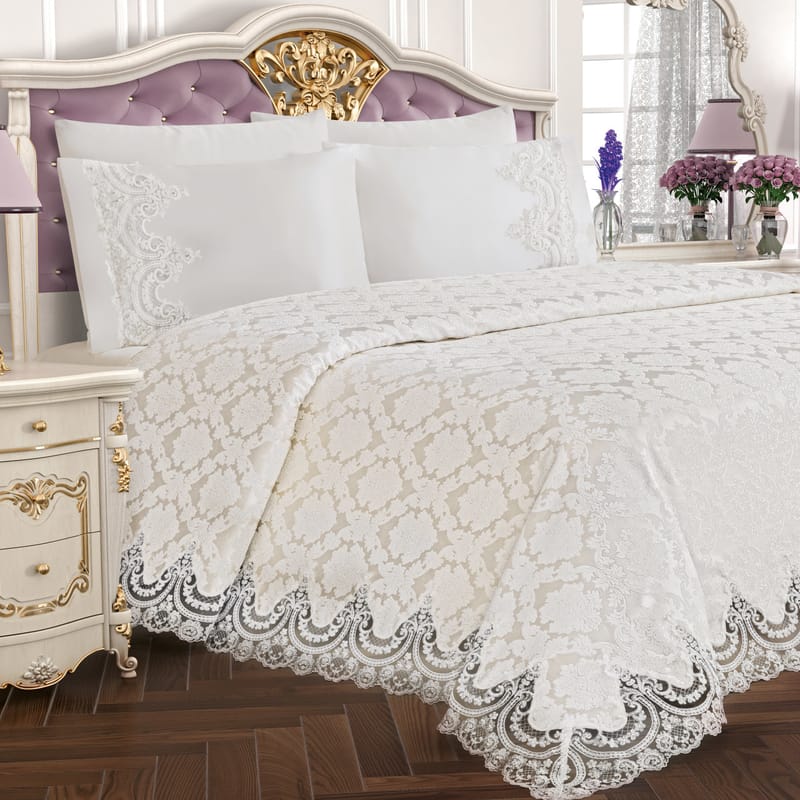 اشتر نيهير | غطاء سرير عرايسي 6 قطع من مفارش عرايس متجر كرزلنن الإلكتروني من ماركة الحصرية ولون