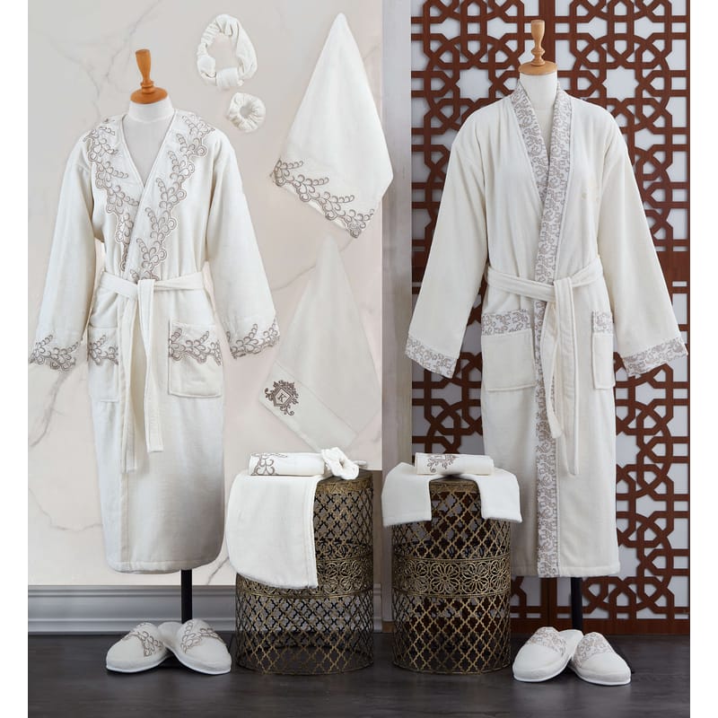 أوديت | طقم أرواب حمام 16 قطعة, أبيض مطفي color-1