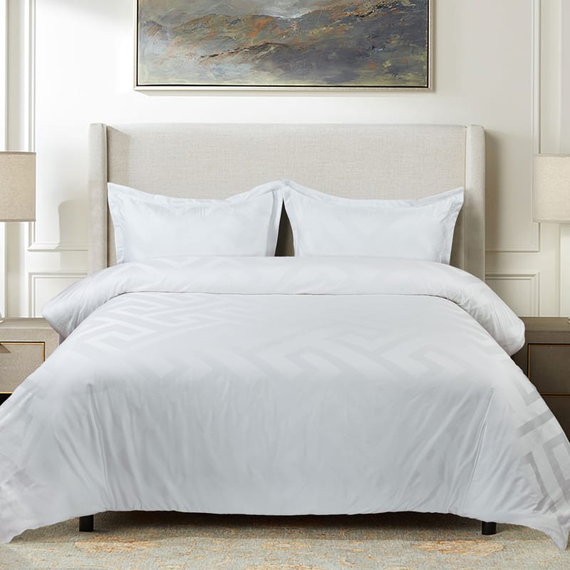 تسوق أوليمبوس - طقم بيت لحاف فندقي ابيض قطن طبيعي 100% 3 قطع - كرز لنن
