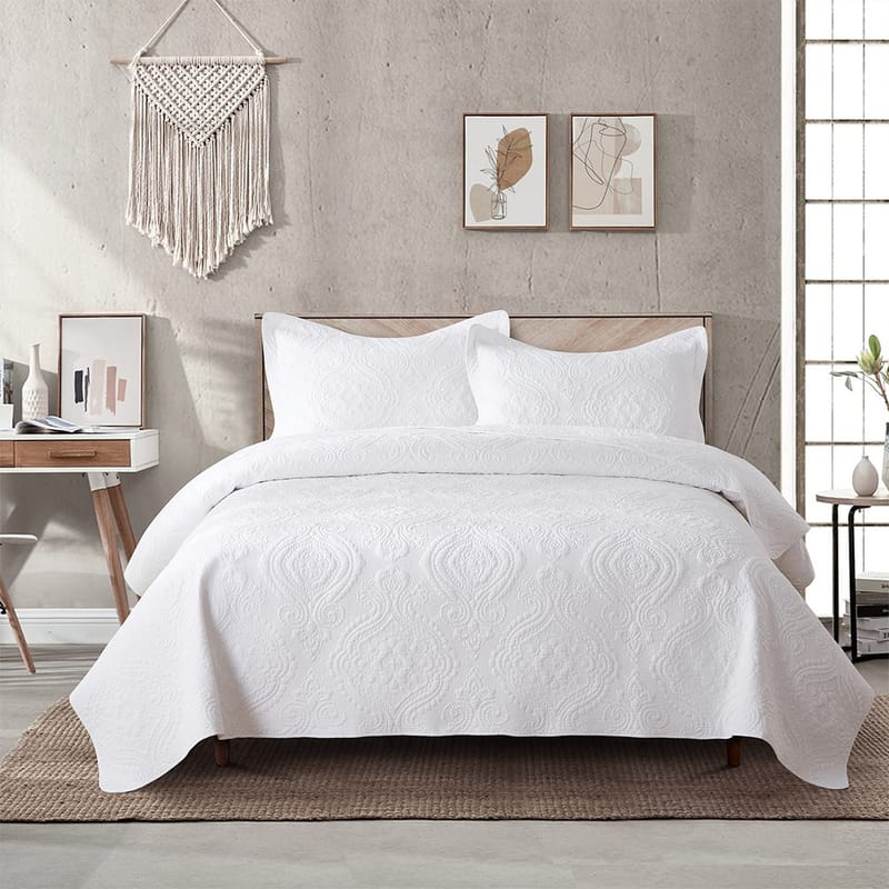 بيرلي سكري | مفرش مضغوط 3 قطع, أبيض مطفي color-1