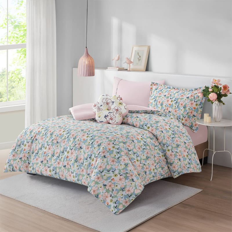 فلاور زهري | مفرش أطفال 5 قطع, زهري color-1