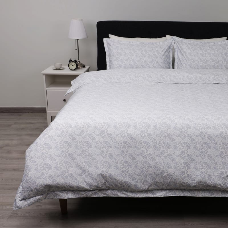 Purity Luxe Paisley American Cotton Silver-Treated Duvet Cover Set, 3 Pieces – by Dr. Adel
