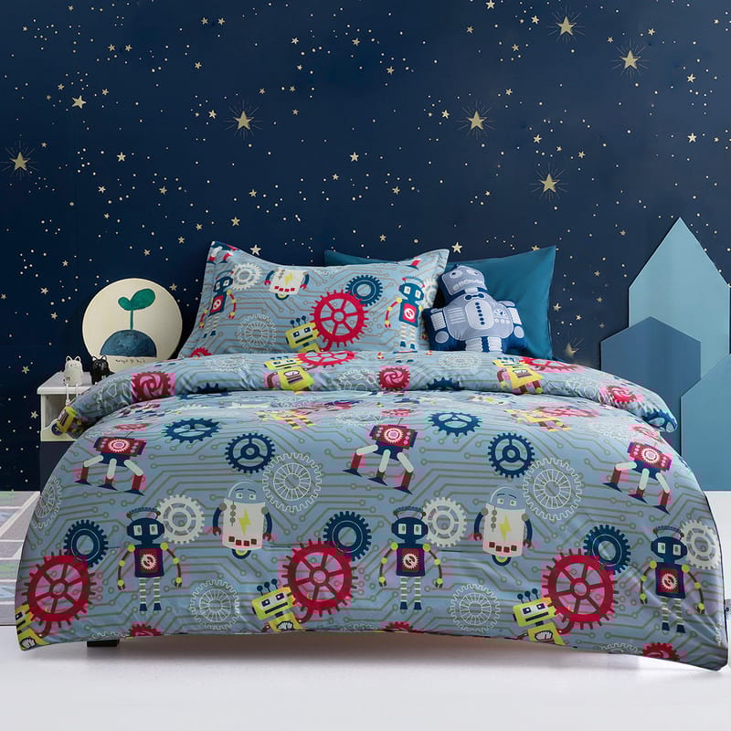 روبوت | مفرش أطفال 5 قطع, أزرق color-1